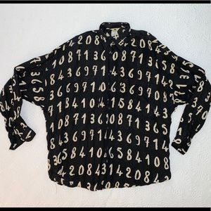 Vintage long sleeve numbers button up